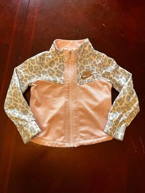 Nike Pink Leopard-Accent Zip Jacket